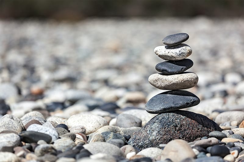 Zen balanced stones stack